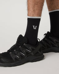 Vuori Performance Crew Sock Black Crew Socks