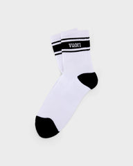 Vuori Half Crew Stripe Novelty Sock Black & White Stripe Socks