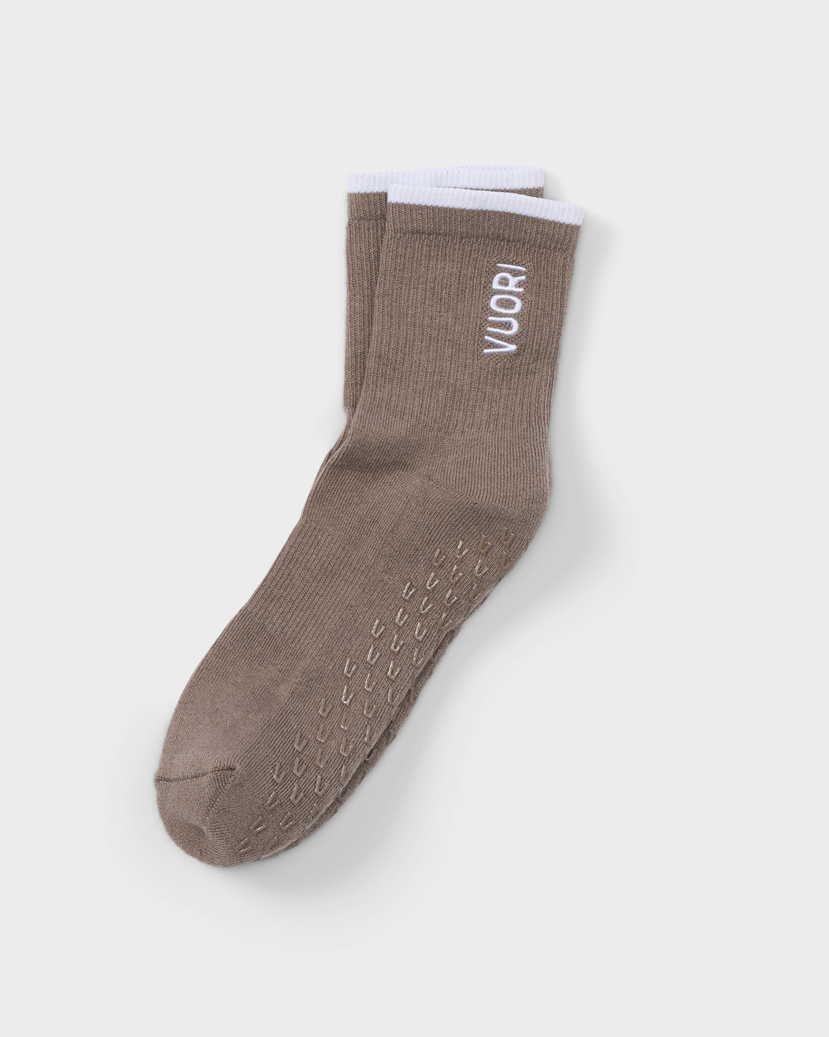 Vuori Half Crew Gripper Sock Smokey Taupe Grip Socks