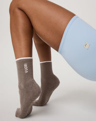 Vuori Half Crew Gripper Sock Smokey Taupe Grip Socks