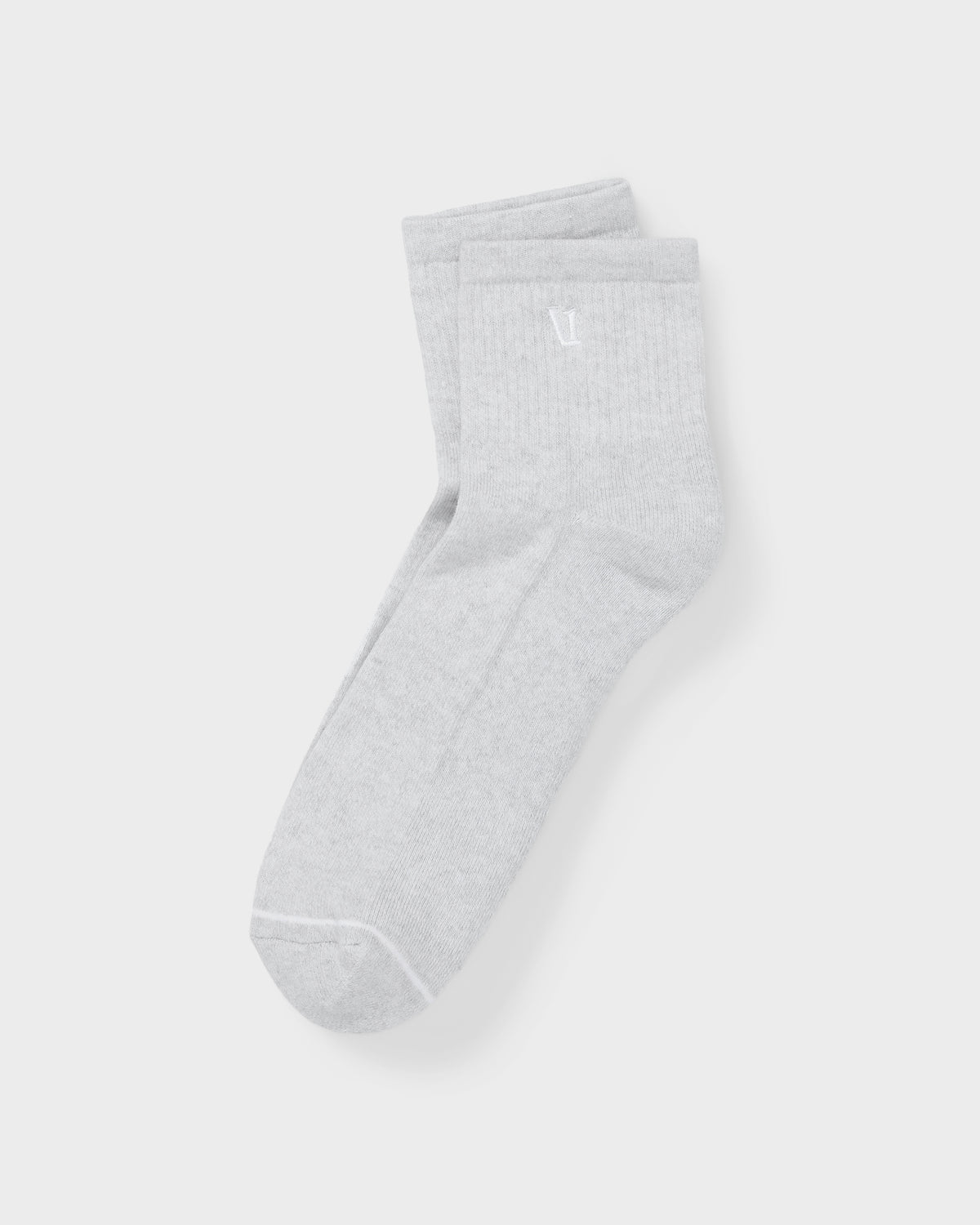 Vuori Quarter Crew V1 Sock 2.0 White Heather Grey Crew Socks