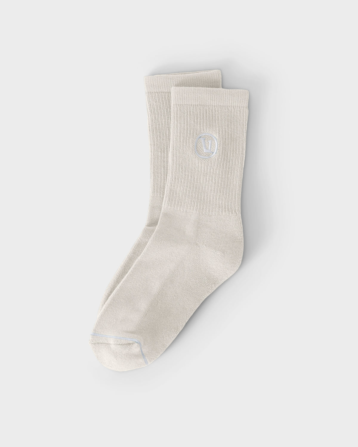 Vuori Half Crew Sock 2.0 Ivory Seamless Toe Socks
