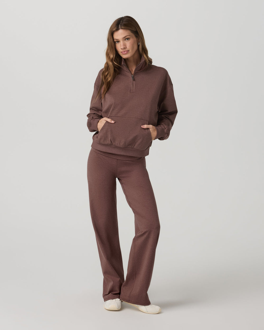 Vuori Granite Foldover Straight Leg Women's Sable Heather Pant