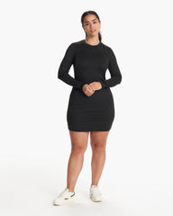 Vuori Long Sleeve Halo Essential Dress Black Heather