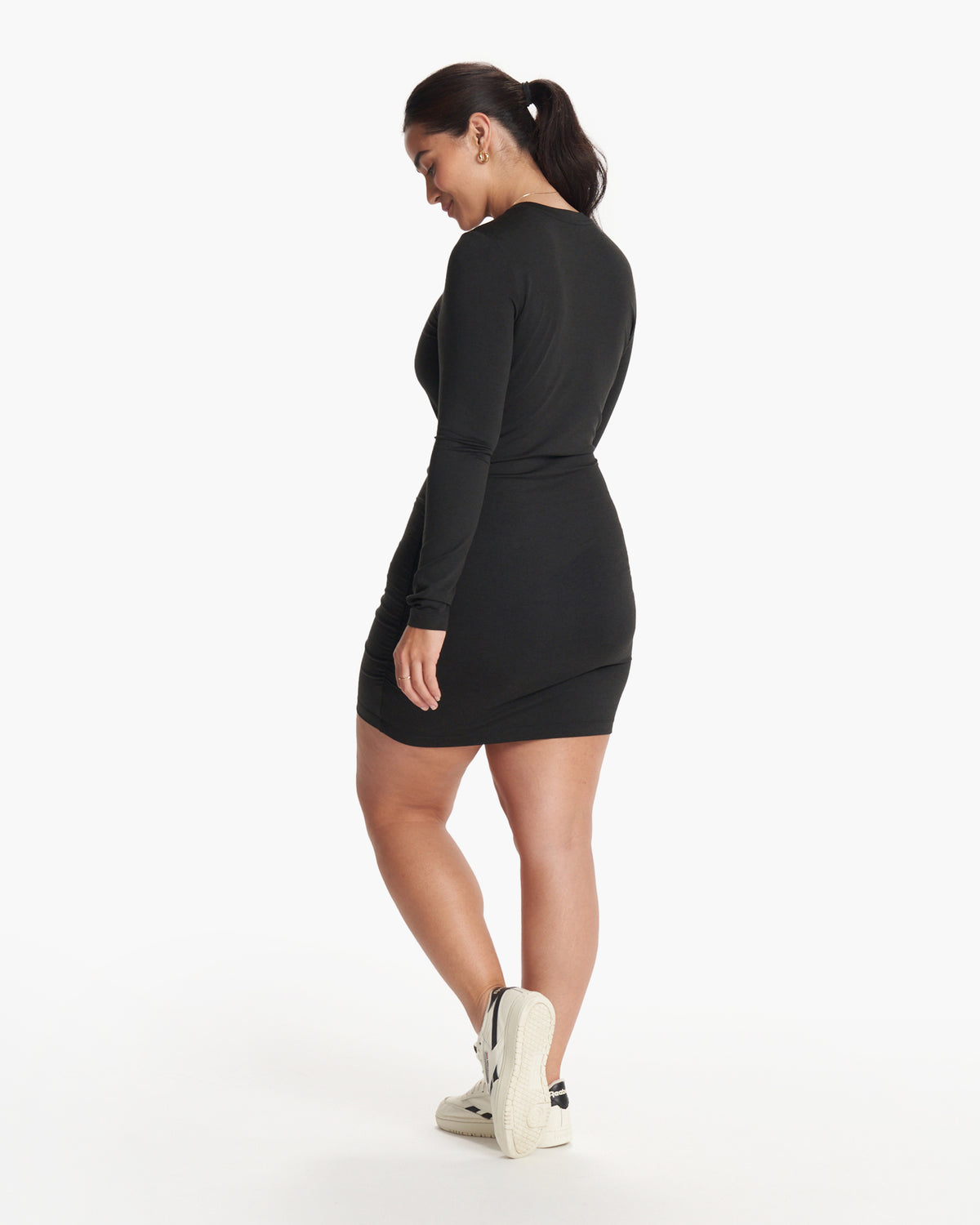 Vuori Long Sleeve Halo Essential Dress Black Heather