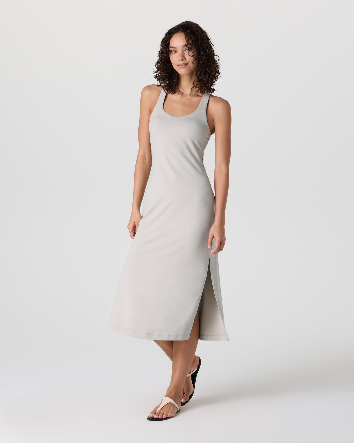 Vuori Halo Racerback Dress Ecru Heather