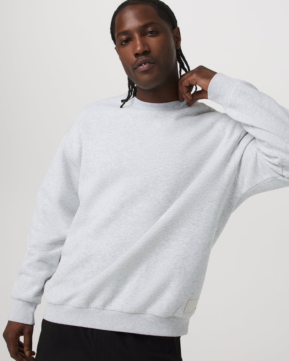 Vuori Restore Oversized Crew 2.0 Pale Grey Heather