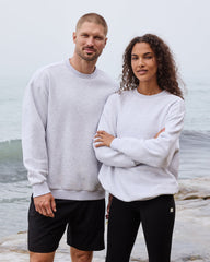 Vuori Restore Oversized Crew 2.0 Pale Grey Heather
