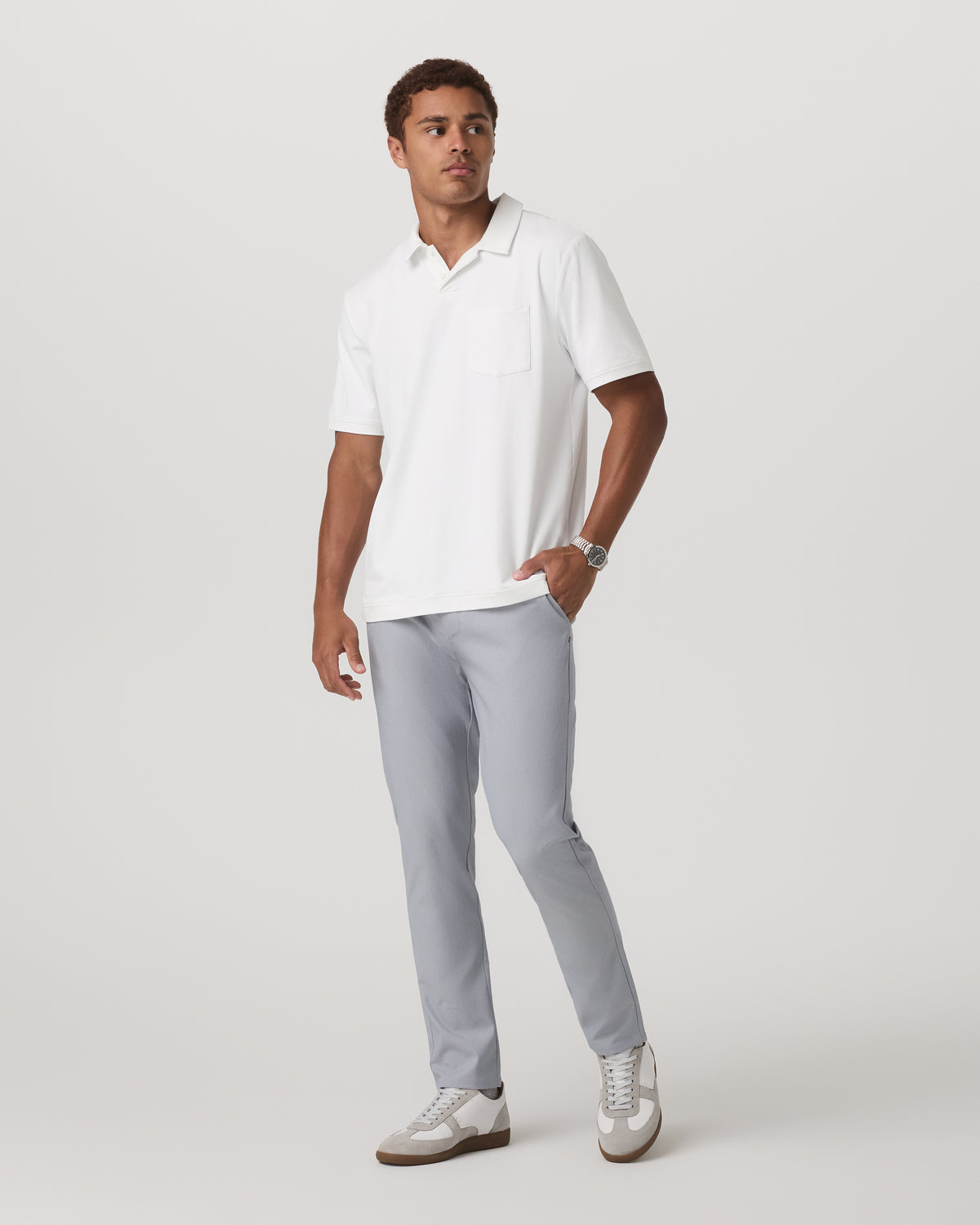 Vuori Cascade Tech Chino Athletic Slim Fit 30" Heather Grey