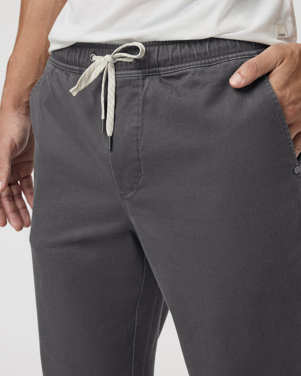 Vuori Fletcher Elastic Waist Pant Athletic Slim Fit 30" Dark Pewter
