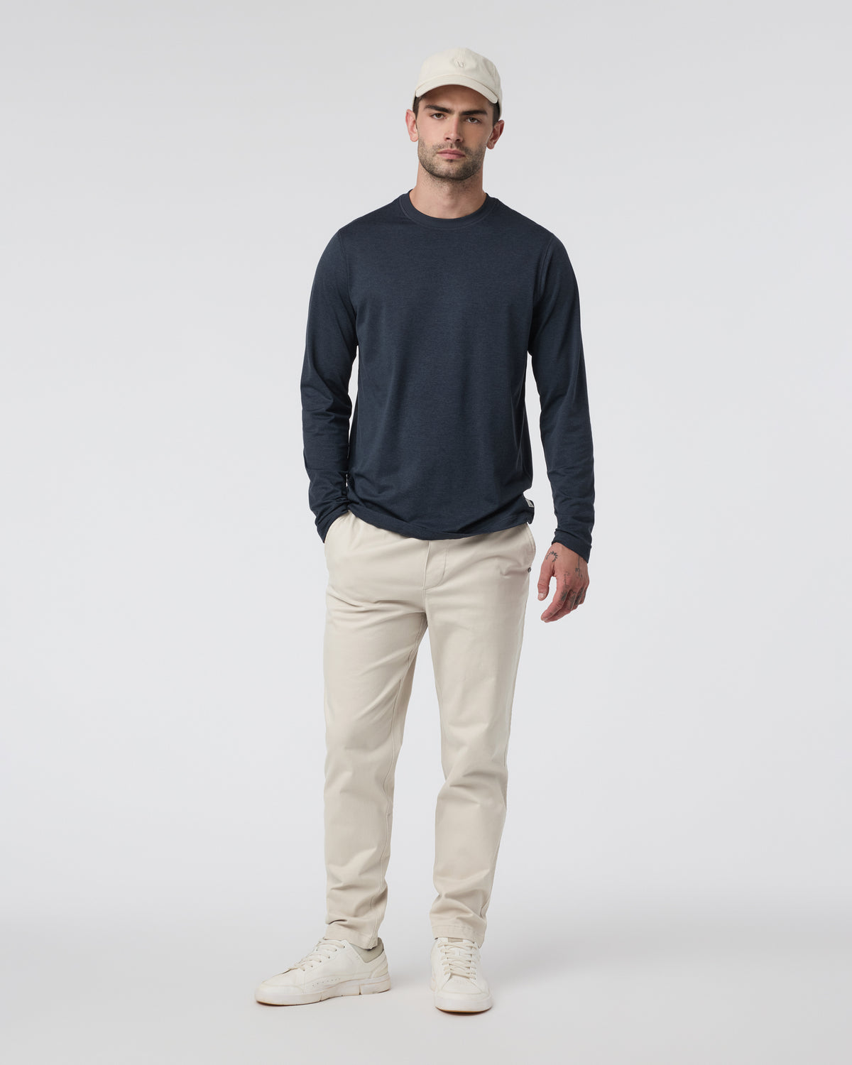 Vuori Fletcher Elastic Waist Pant Athletic Slim Fit 30" Oatmeal