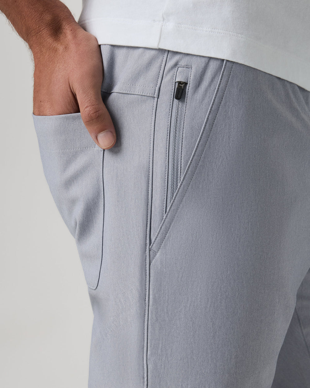 Vuori Cascade Elastic Waist Trouser Classic Fit 30" Heather Grey