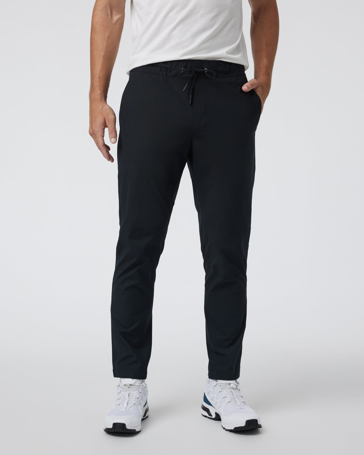 Vuori Meta Elastic Waist Pant Black 5-Pocket Stretch Pants