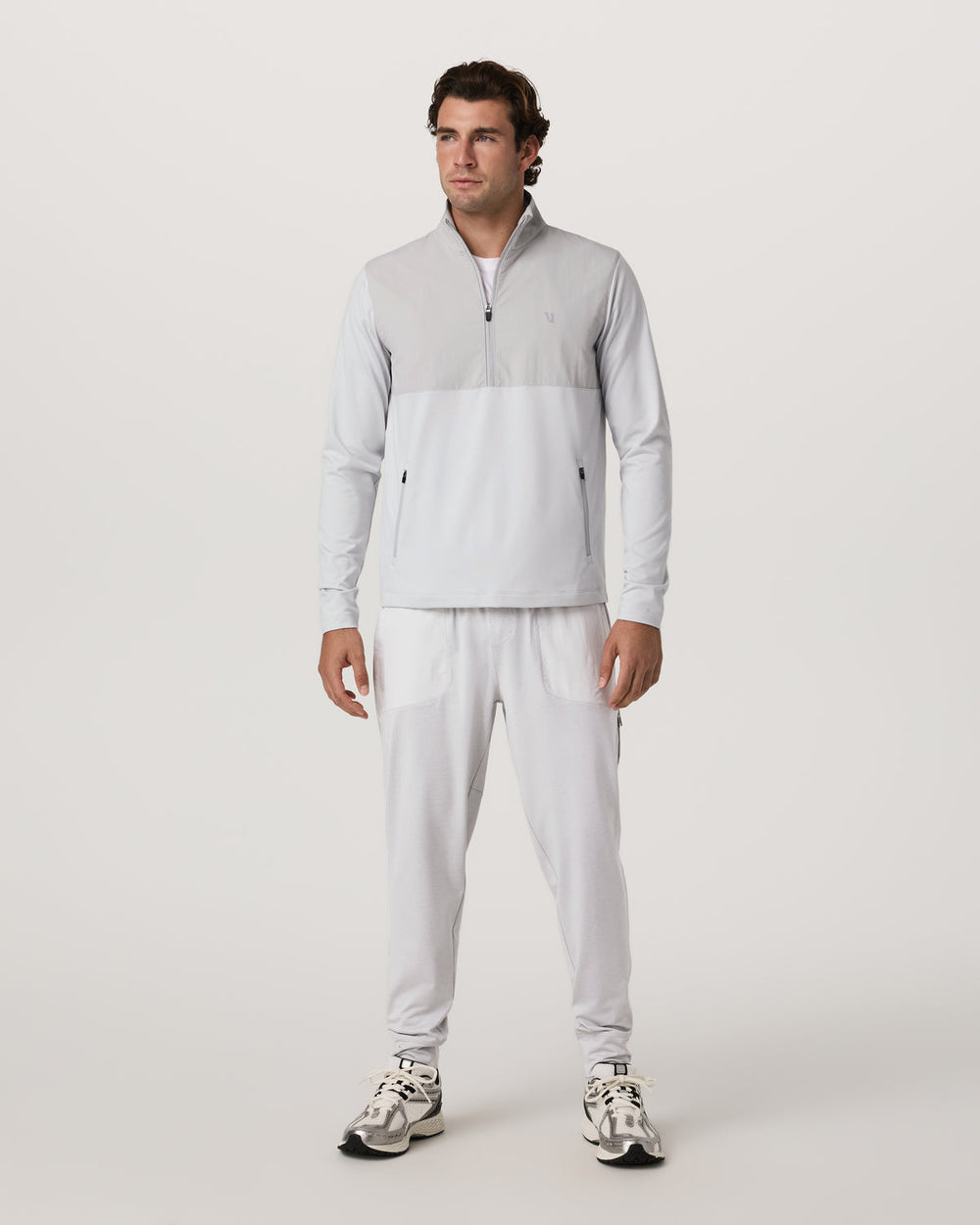 Vuori Sunday Mixed Media Jogger 28" Men's Frost Grey Joggers