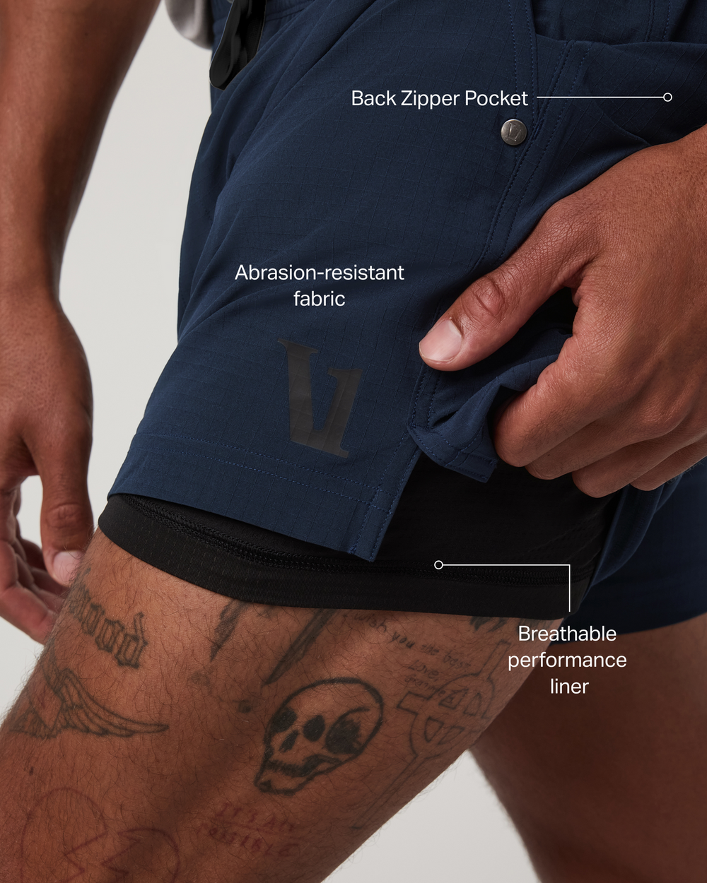 Vuori HardKore Short Lined 5" Men's Ink Performance Shorts