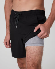 Vuori Kore Short Lined 7" Men's Black Tonal Athletic Shorts