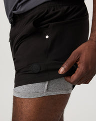 Vuori Kore Short Lined 5" Black Tonal Athletic Shorts