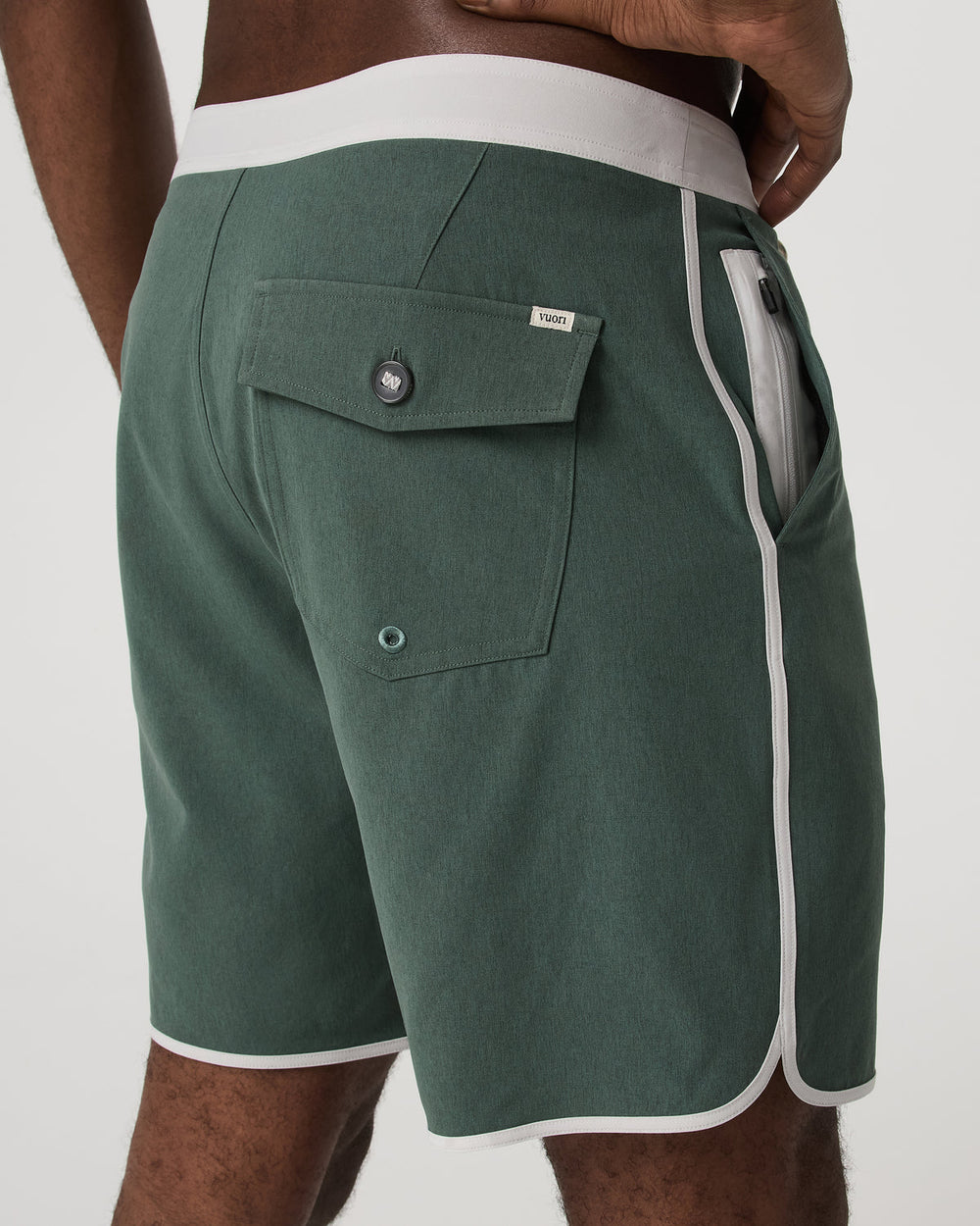 Vuori Men's Cruise Boardshort 7" Agate Green Linen Texture