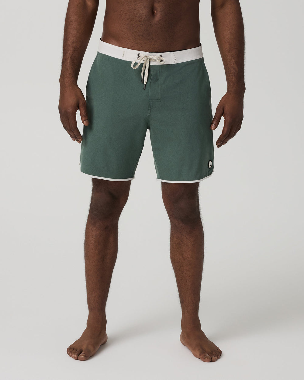 Vuori Men's Cruise Boardshort 7" Agate Green Linen Texture