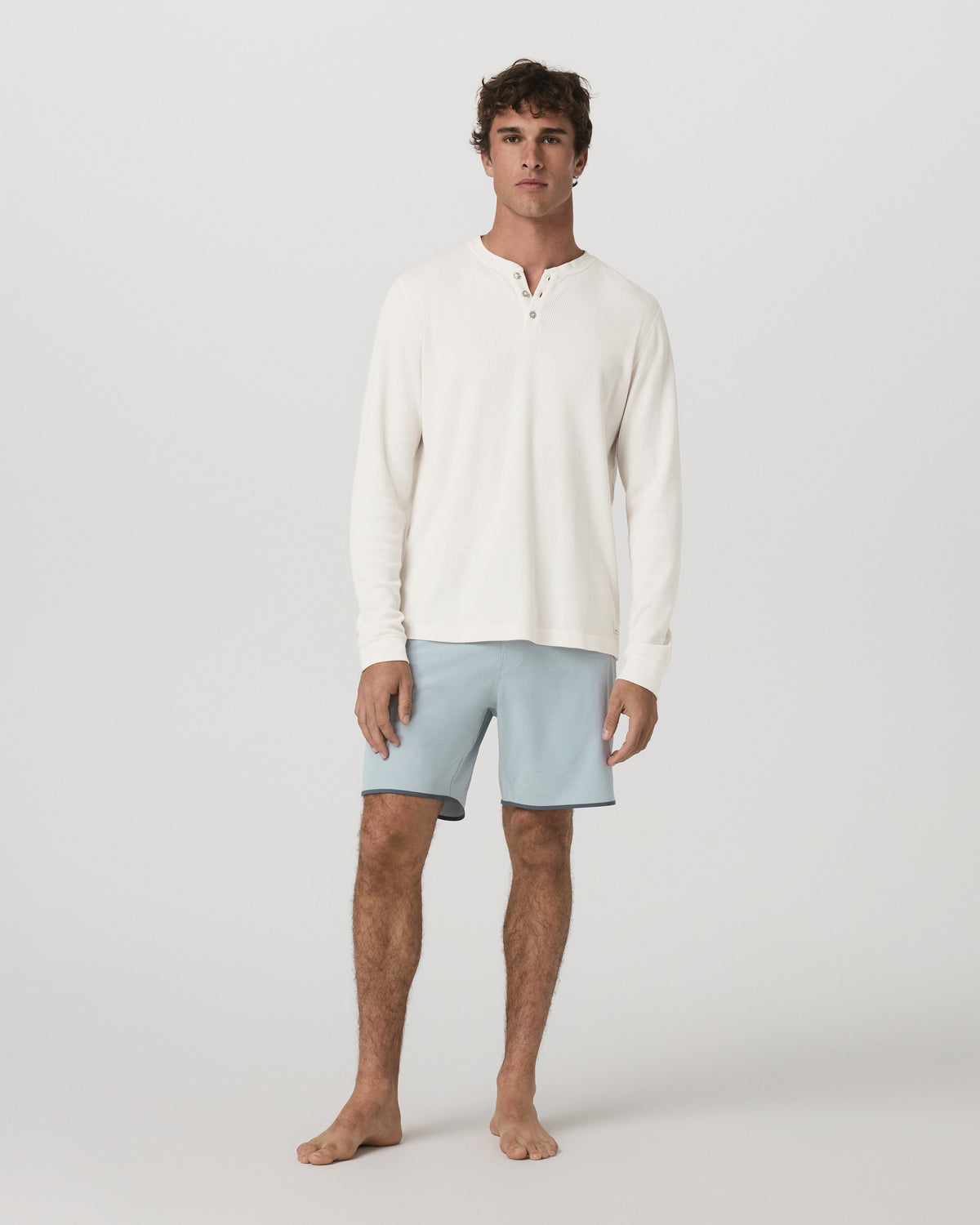 Vuori Cruise Boardshort 7" Men's Blue Haze Linen Swim Shorts