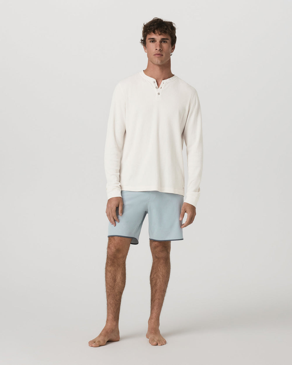 Vuori Cruise Boardshort 7" Men's Blue Haze Linen Swim Shorts