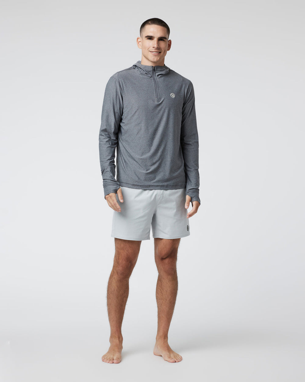 Vuori Maverick Volley Short Men's Sky Grey Hybrid Shorts
