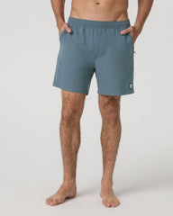 Vuori Maverick Volley Short Lined Men's Blue Sea Hybrid Shorts