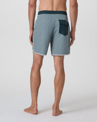 Vuori Cruise Boardshort Dusty Blue Linen Texture