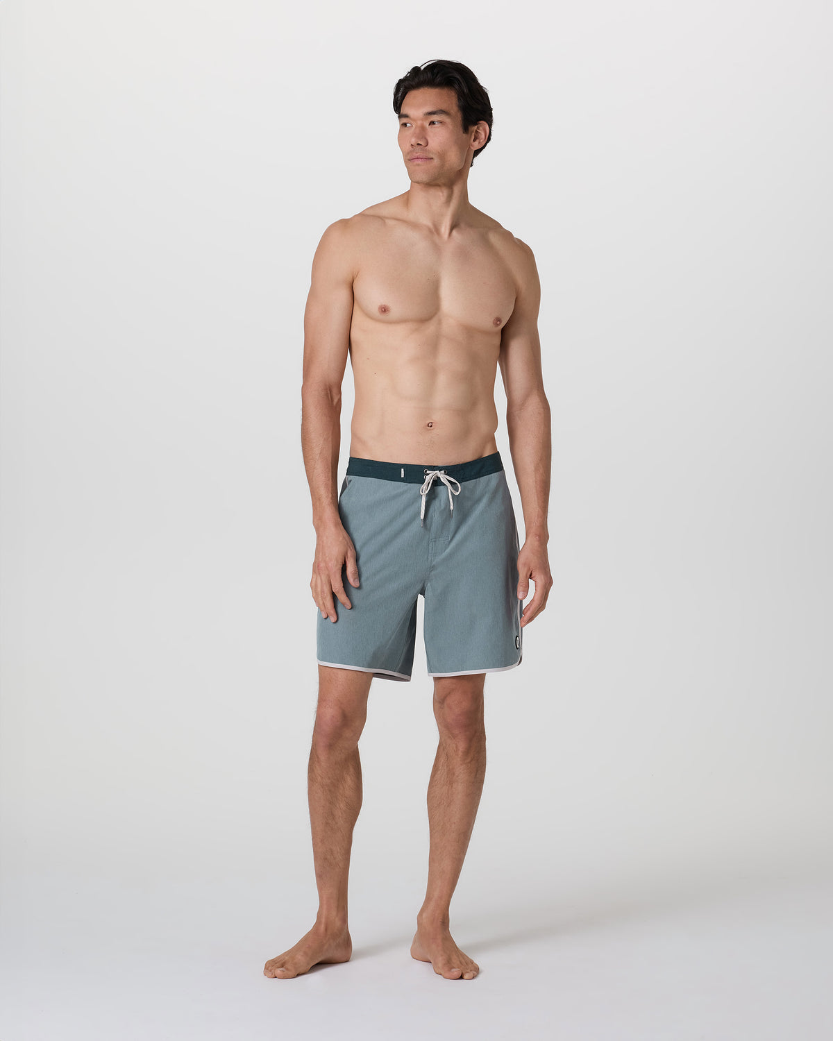 Vuori Cruise Boardshort Dusty Blue Linen Texture