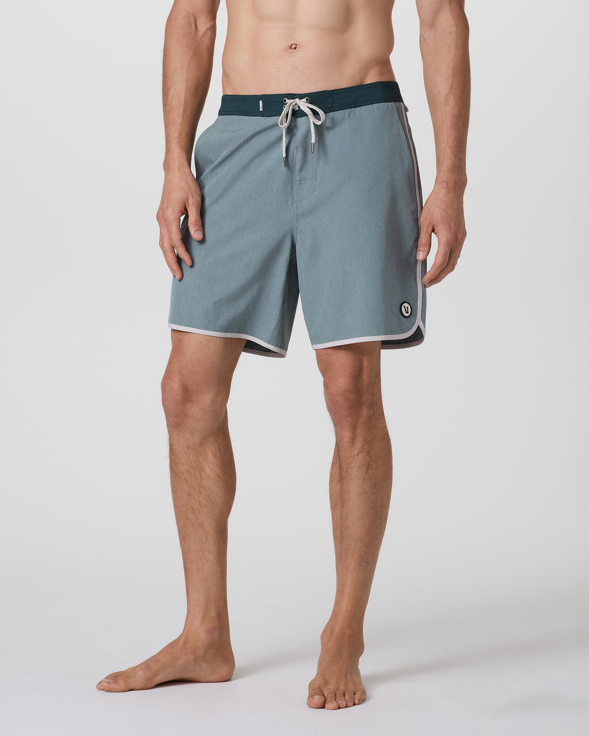 Vuori Cruise Boardshort Dusty Blue Linen Texture