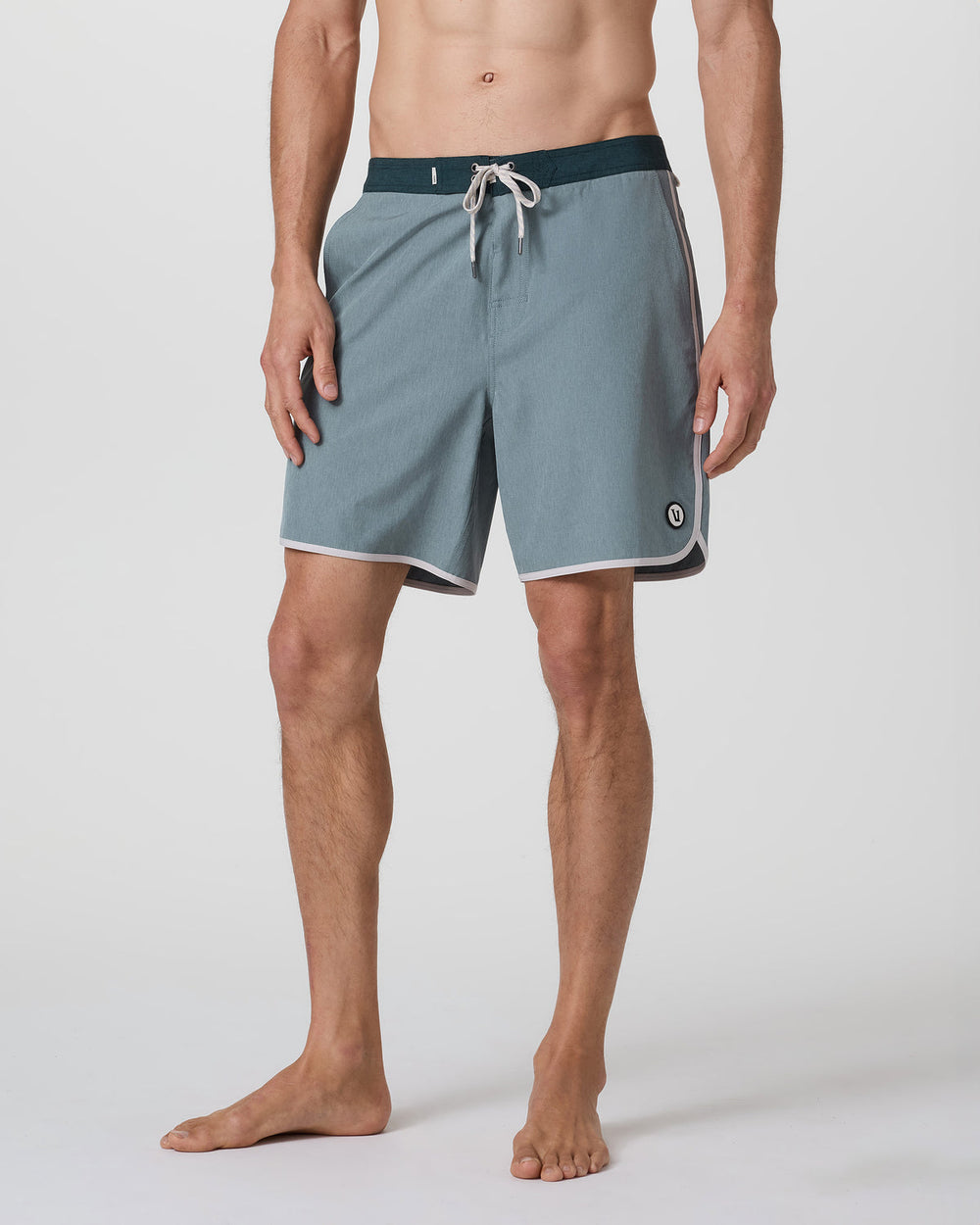 Vuori Cruise Boardshort Dusty Blue Linen Texture