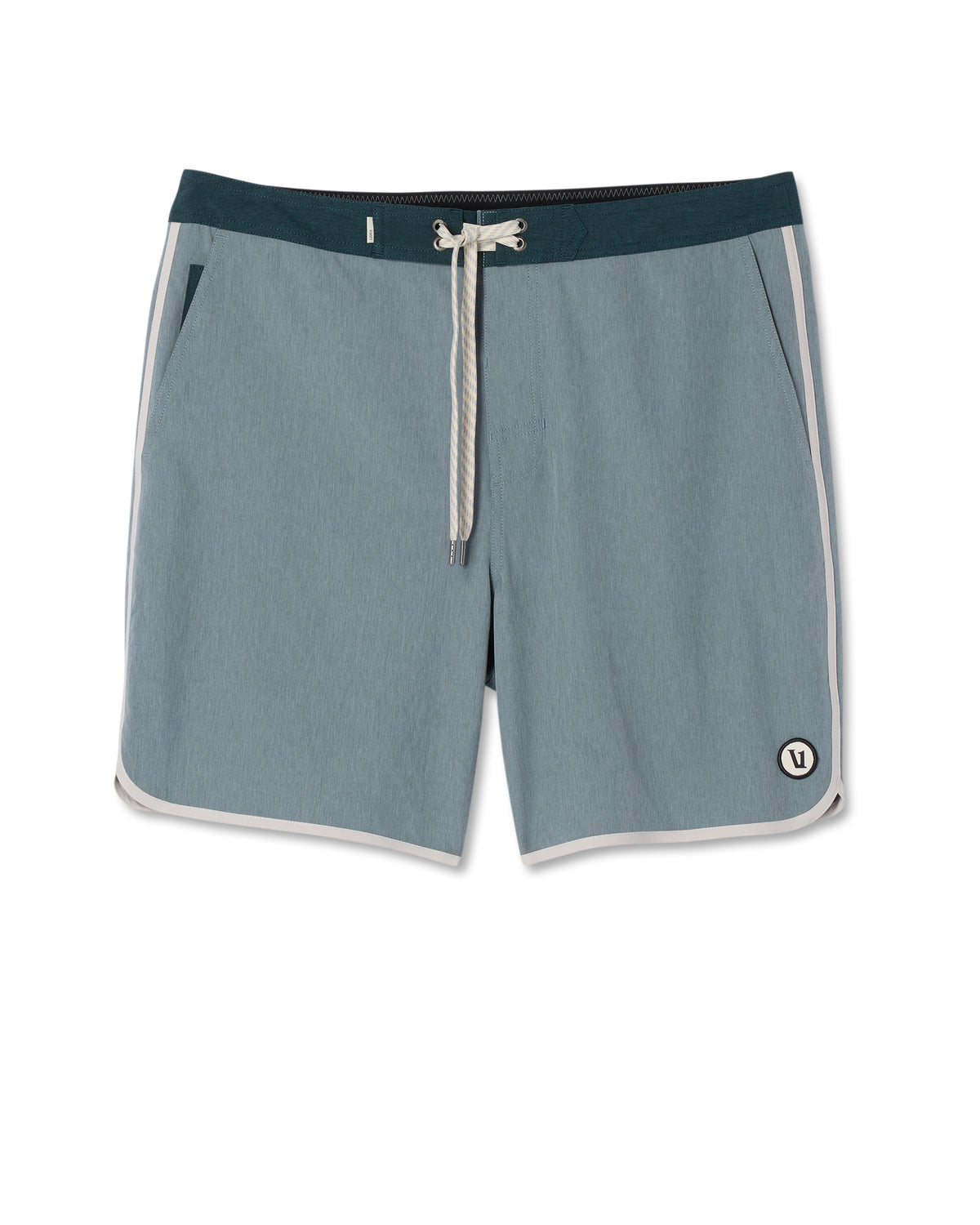 Vuori Cruise Boardshort Dusty Blue Linen Texture