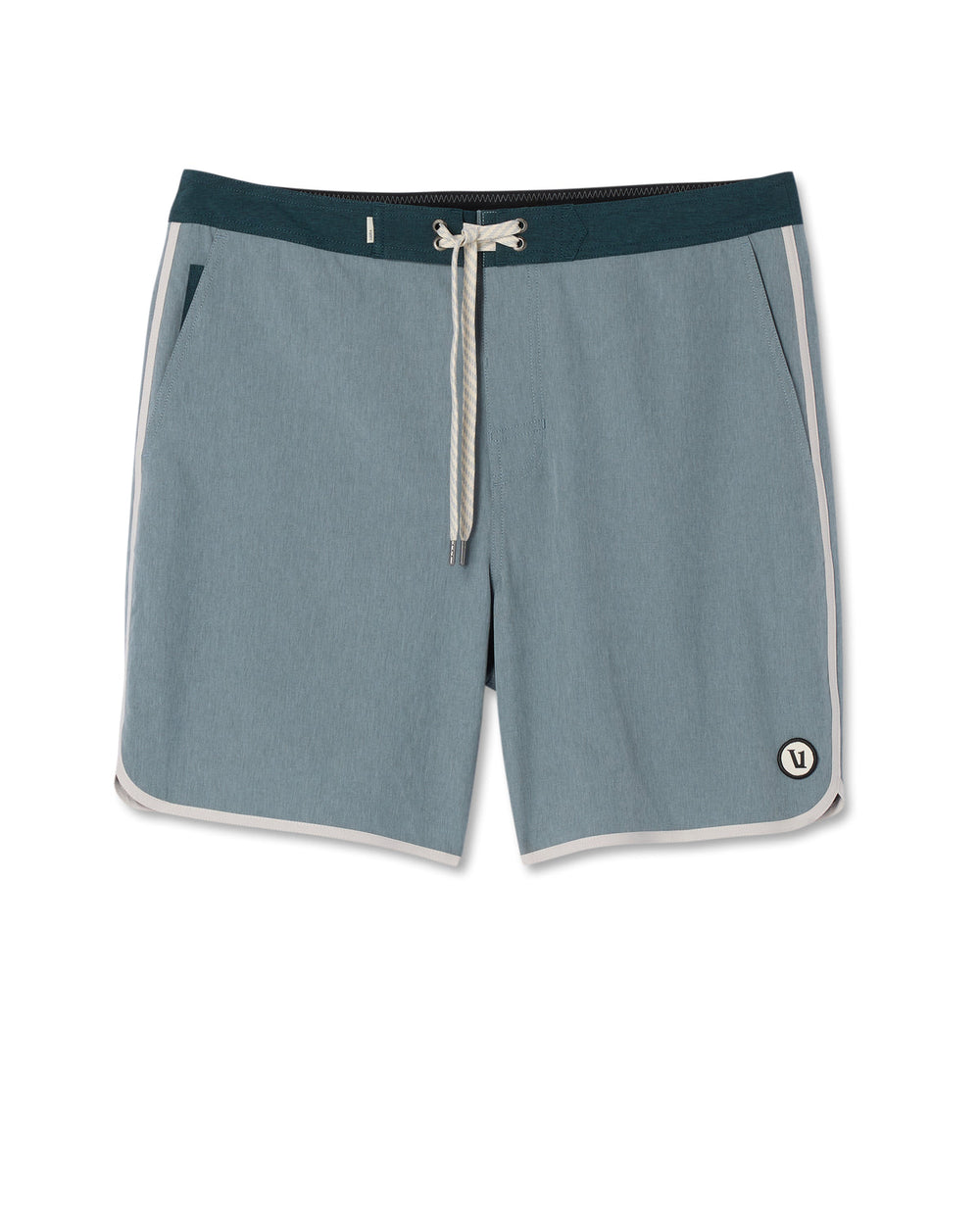 Vuori Cruise Boardshort Dusty Blue Linen Texture
