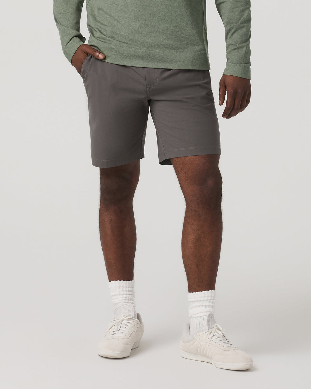 Vuori Meta Short 8" Men's Warm Grey Classic Chino Shorts