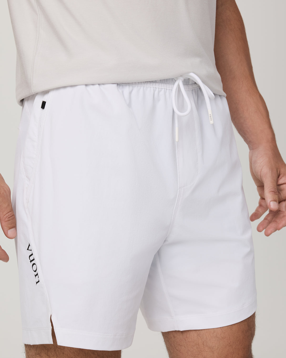 Vuori Crosscourt Short Unlined 7" Men's White Tennis Shorts