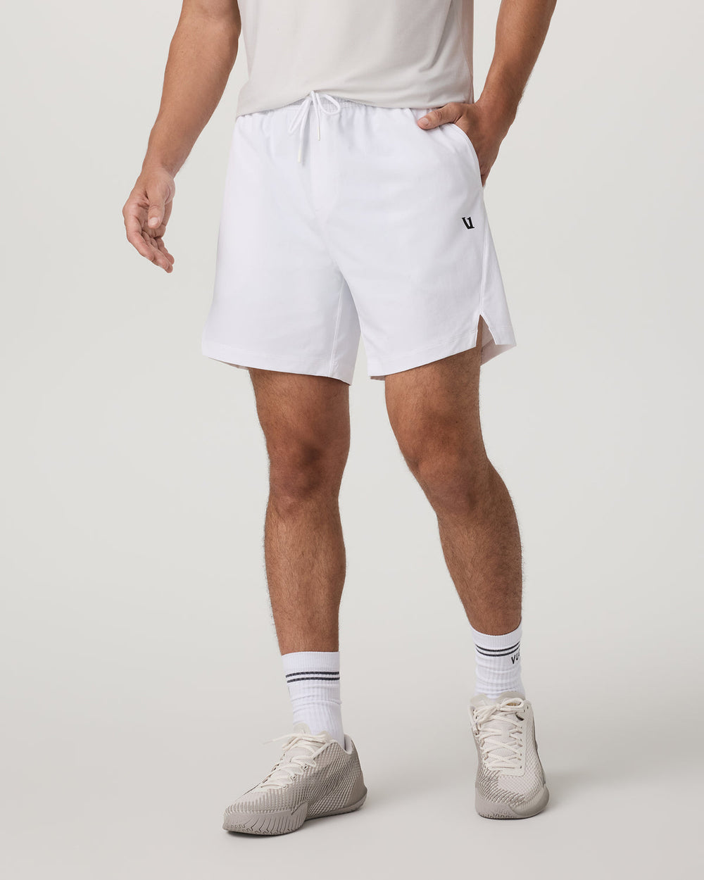 Vuori Crosscourt Short Unlined 7" Men's White Tennis Shorts