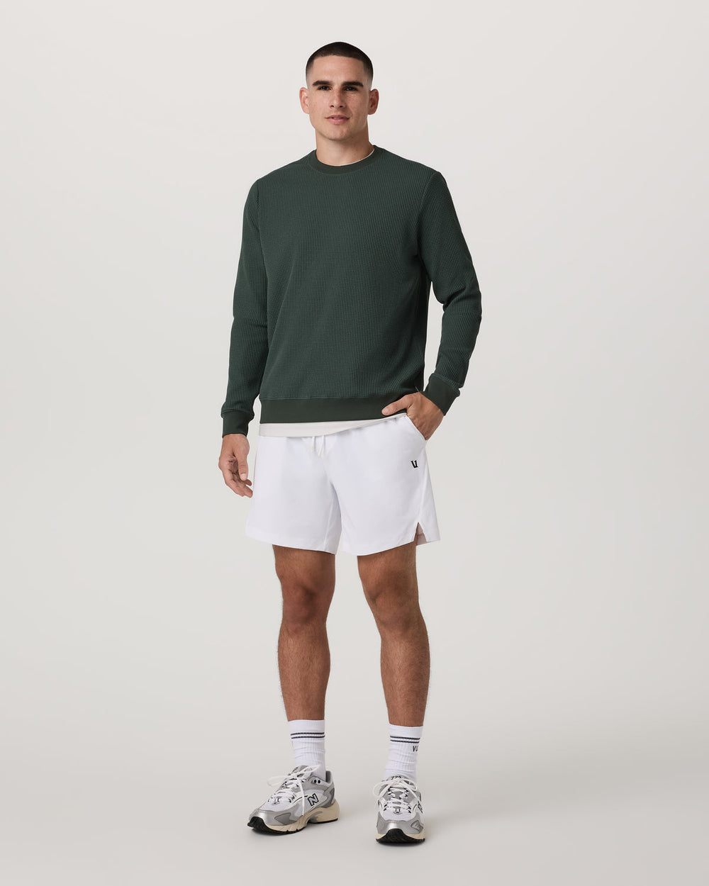 Vuori Crosscourt Short Unlined 7" Men's White Tennis Shorts