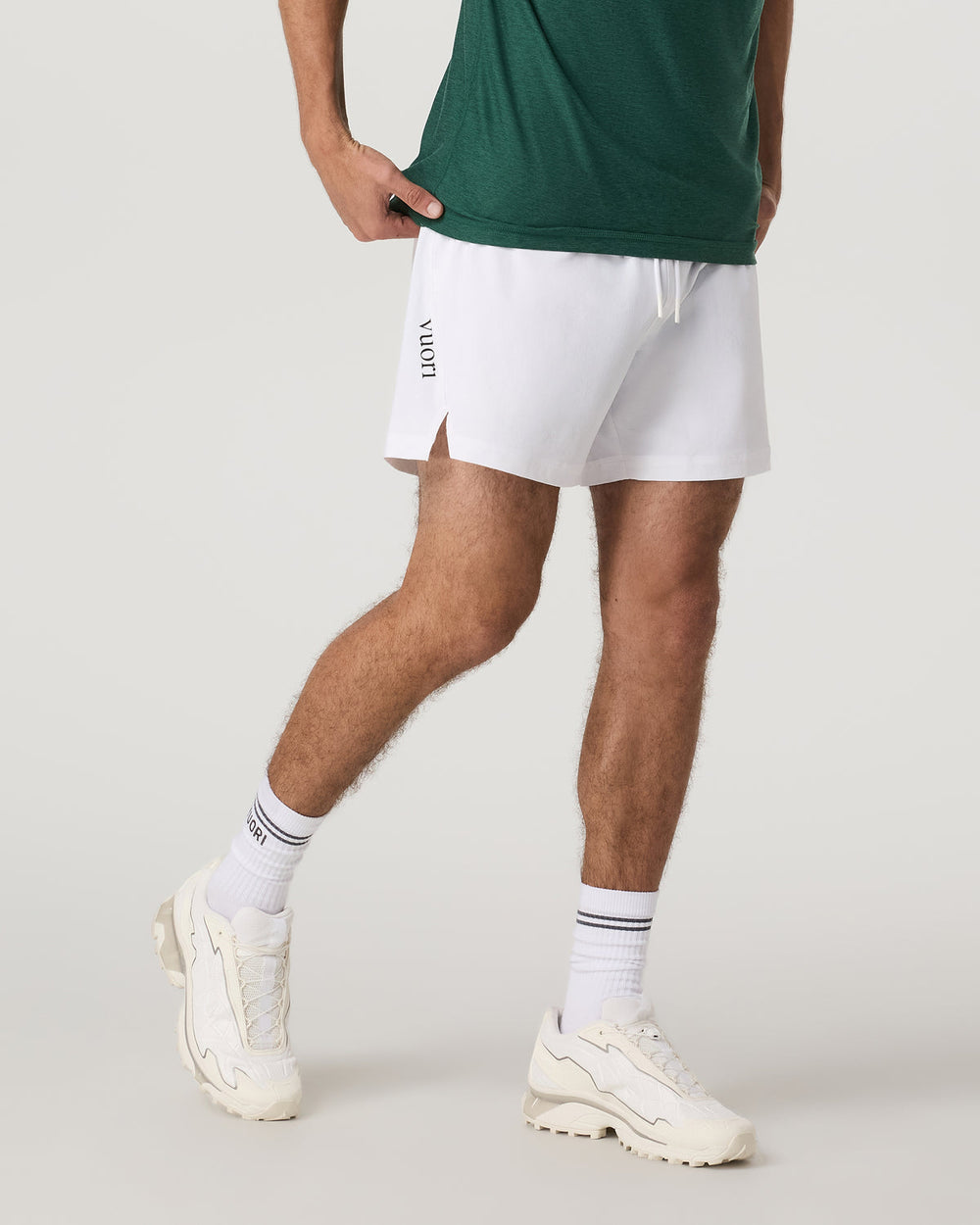 Vuori Crosscourt Short Unlined 5" Men's White Tennis Shorts