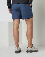 Vuori Banks Short 5" Azure Linen Texture