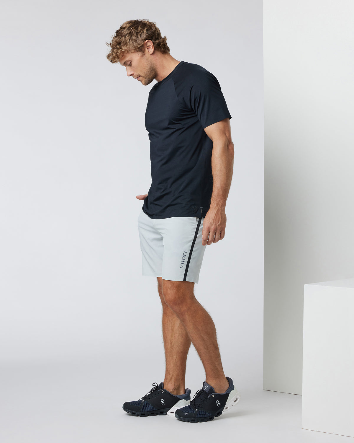 Vuori Domain Performance Short Sky Grey Workout Shorts