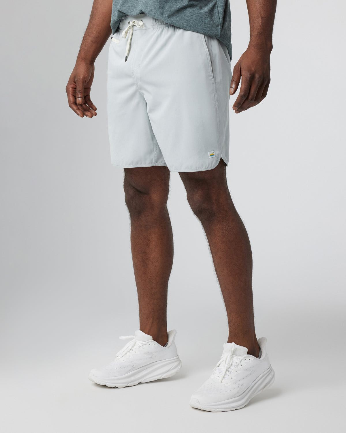 Vuori Banks Short Sky Grey Linen Texture Active Shorts