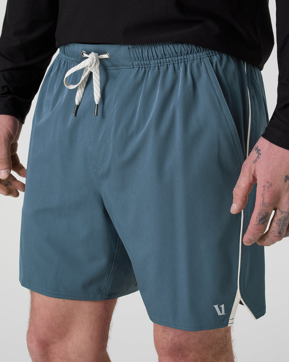 Vuori Trail Short 2.0 Pacific/Heather Grey Running Shorts
