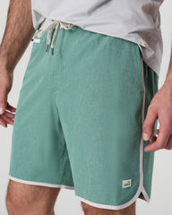 Vuori Banks Short Hedge Green Linen Texture