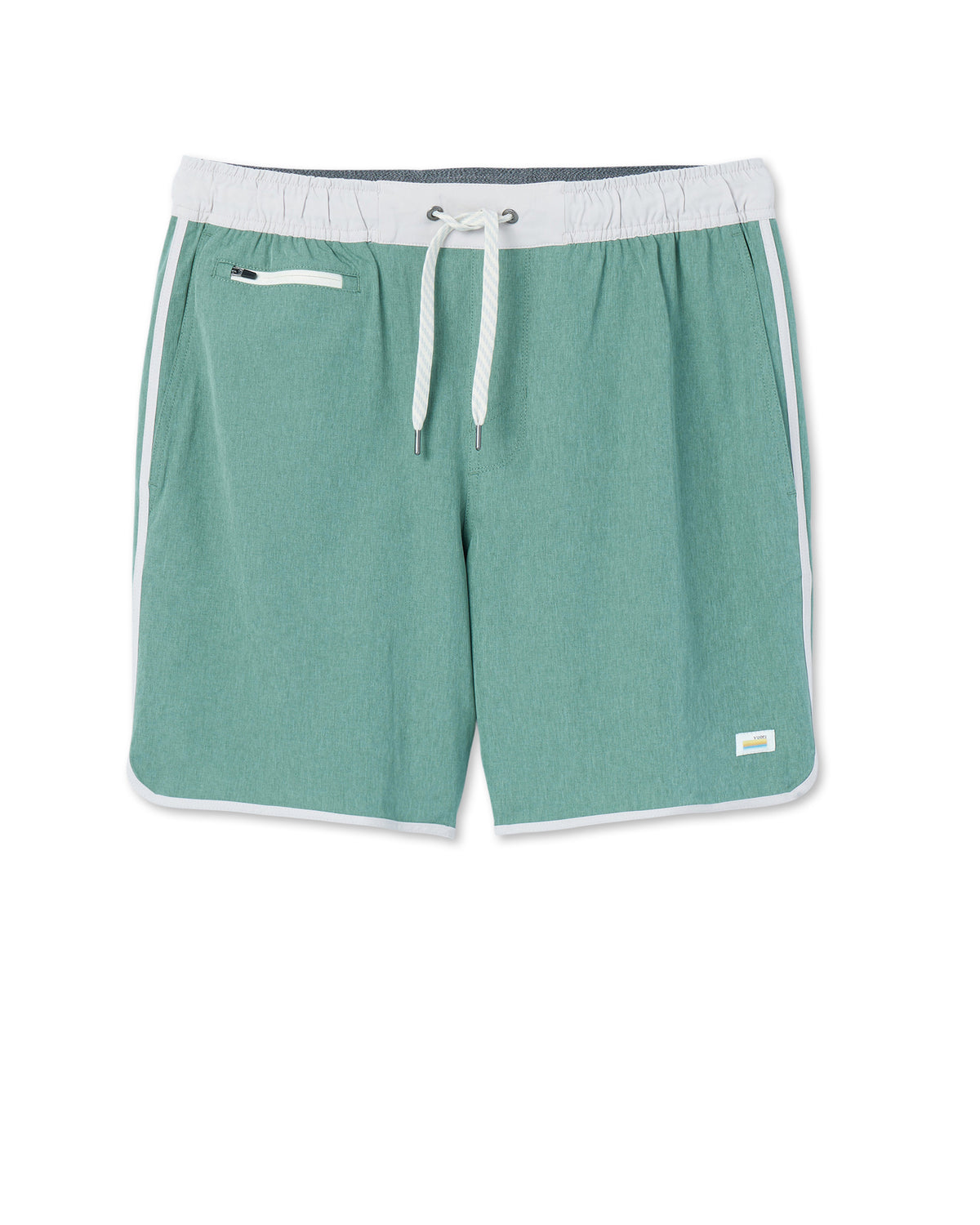 Vuori Banks Short Hedge Green Linen Texture
