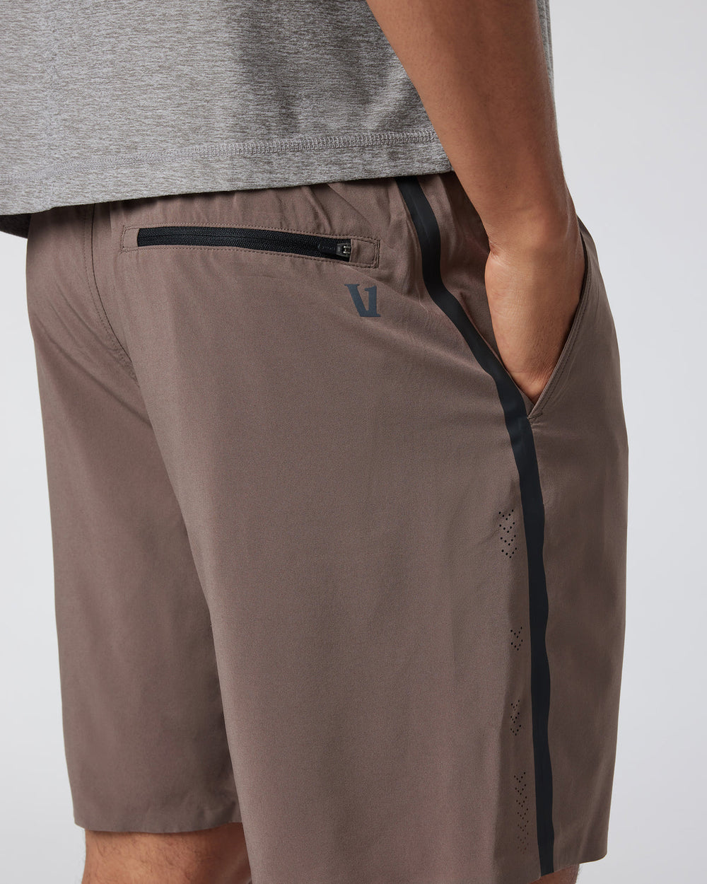 Vuori Domain Performance Short Men's Fossil Workout Shorts