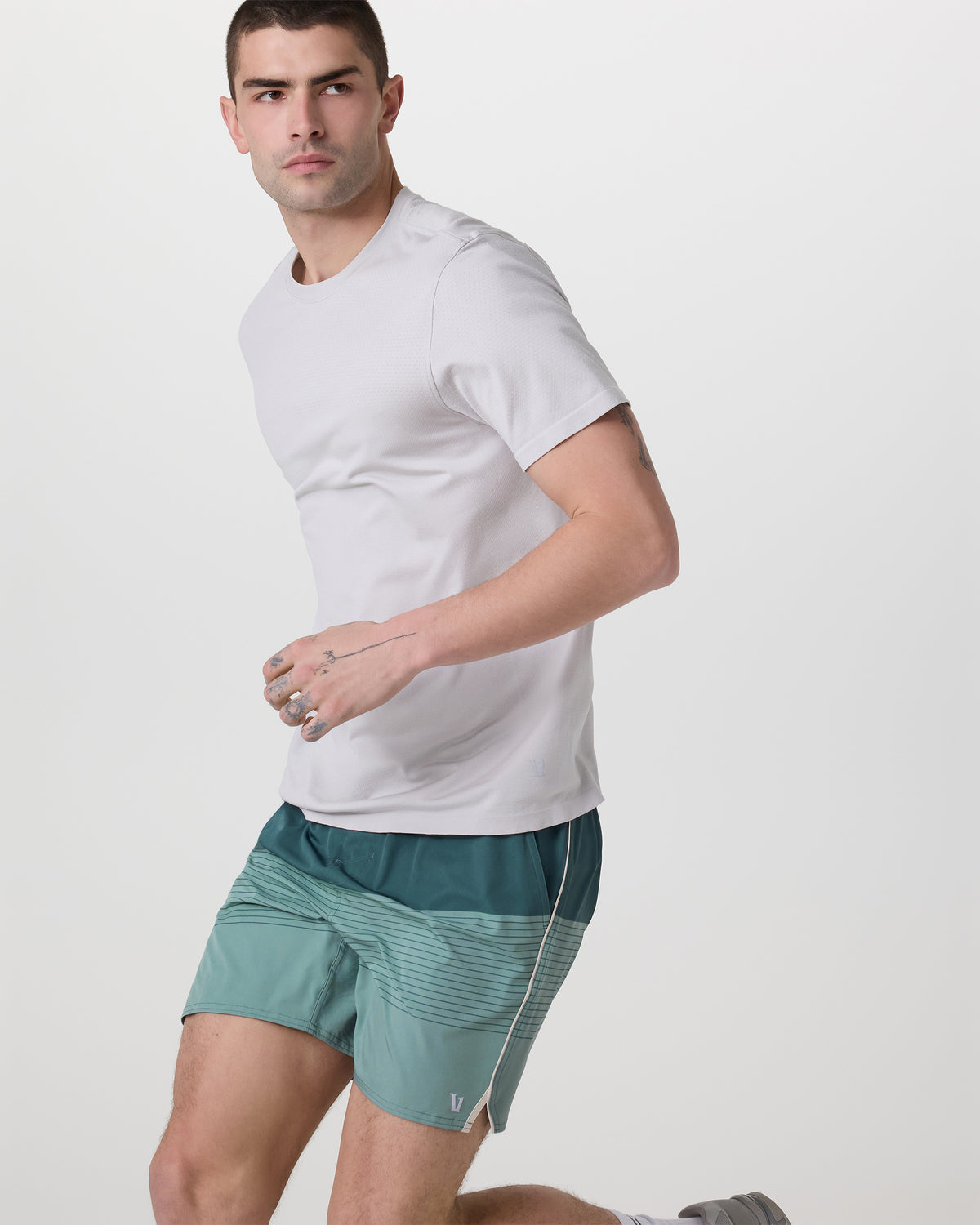 Vuori Trail Short 2.0 Light Deep Sea Stripe/Salt