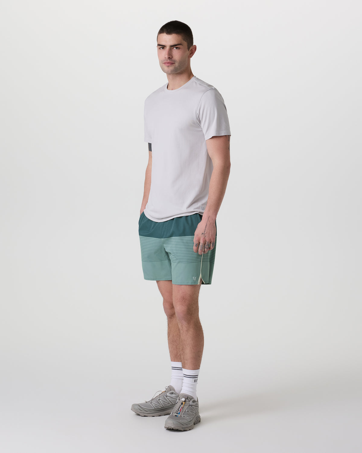 Vuori Trail Short 2.0 Light Deep Sea Stripe/Salt