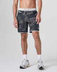 Vuori Banks Short Dark Pewter Plumeria Athletic Shorts