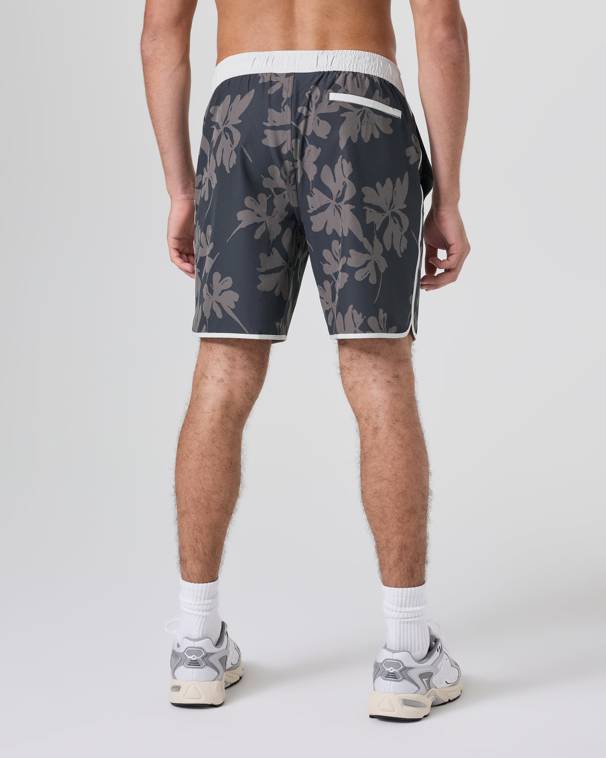 Vuori Banks Short Dark Pewter Plumeria Athletic Shorts