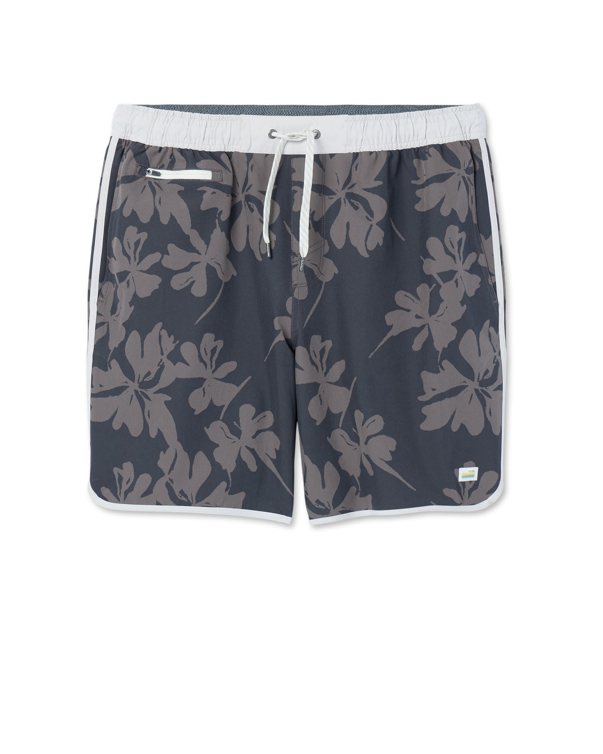Vuori Banks Short Dark Pewter Plumeria Athletic Shorts